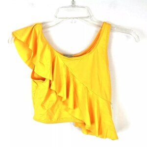 Habitual Girl Single Ruffle Yellow Bikini Swimsuit Set Size 14